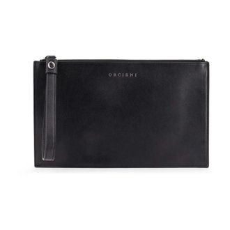 Orciani Leren Clutch - Heren - Tassen - Zwart - Maat: ONE Size Leer