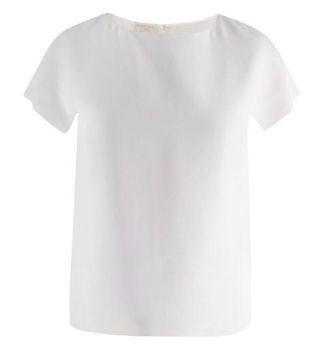 Giambattista Valli White Viscose Top with Cap Sleeves Size XS