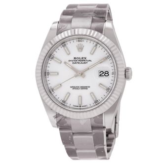 Rolex Pre-owned Rolex Datejust 41 White Dial Oyster Automatic Mens Watch 126334WSO
