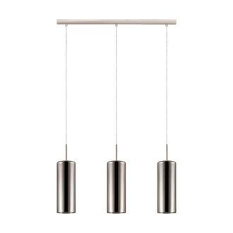 Loops Pendant Light Colour Satin Nickel Shade Gold Color Glass Vaporized E27 3x15W in Metallics