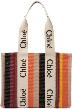 Chlo&eacute; Tote Bags, female, Multicolor, Size: ONE SIZE Linen Tote Bag