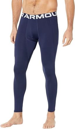 Under Armour ColdGear Armour Leggings Mens Casual Pants Midnight Navy/White : 3XL, Polyester/Mesh/Elastane