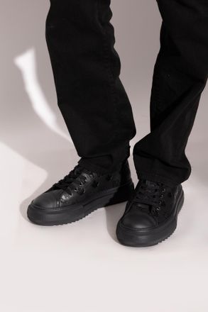 Dsquared2 Leather Berlin Monogram Sneakers, Mens, Black