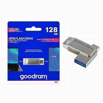 Trade Shop Trade Shop - Pen Drive 128 Gb Usb 3.2 Gen 1 3.0 Tipo A + Usb Tipo C Dual Drive Oda Oda3-128gb