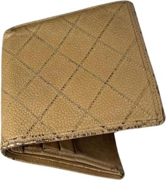 Chanel Pre-owned Cambon Portemonnee/Kaarthouder - Dames - Vintage Accessoires - Beige - ONE Size - Leer - Vintage
