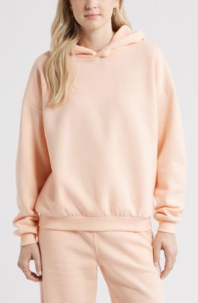 BP. Relaxed Fleece Hoodie in Coral Morning at Nordstrom, Size Xx-Small