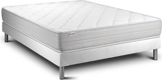 VITALIT Somier blanco + Colchón con espuma viscoelástica 180 x 200