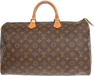 Louis Vuitton Speedy Handbag Monogram Canvas Brown Canvas Handbag (Pre-Owned)