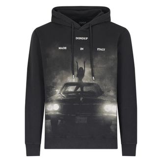 Dondup Oversized Hooded Sweatshirt - Heren - Hoodies - Zwart - XL - Katoen - Hoodies & sweatvesten