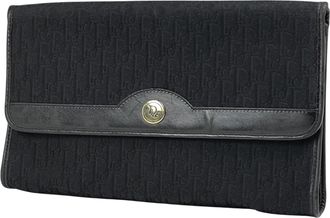 Dior Black Canvas Leather Clutch Bag (Pre-Owned)