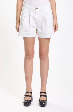 Daze Coronado Pleated Denim Shorts in Lamb at Nordstrom, Size 24