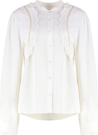 Isabel Marant White Band Collar Top