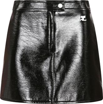 Courr&egrave;ges Vinyl Mini Rok Reedition - Dames - Korte rokken - Zwart - M - Rokken