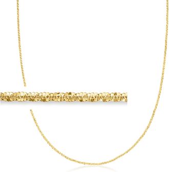 Ross-Simons 1.2mm 10kt Yellow Gold Adjustable Sparkle-Chain Necklace