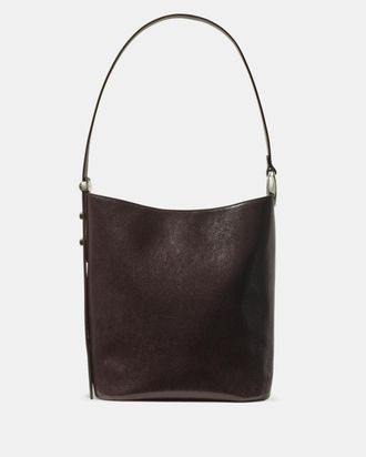 Kate Spade New York Womens Halo Glazed Leather Bucket Bag - Brown - One Size