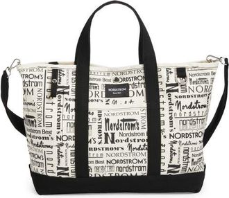 Nordstrom Large 125th Anniversary Structured Tote in Beige Nordstrom All Over at Nordstrom