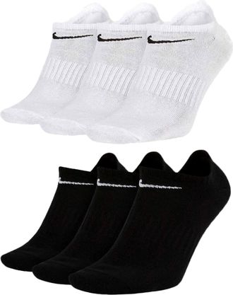 Nike Socks 6 Pairs Sneaker Socks Ankle Socks SX7678 White Grey Black, Color: Black/White, Socks New: 38-42