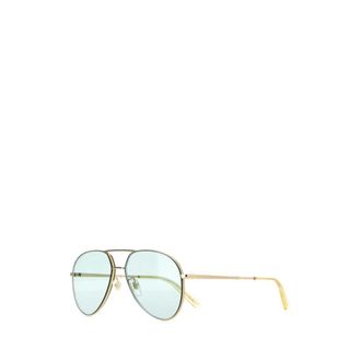 Gucci Accessoires, Heren, Geel, ONE Size, Aviator Metalen Zonnebril