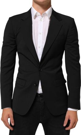 Dolce & Gabbana Mens Black Staff 2 Buttons Suit Jacket Blazer 02+pl+wo
