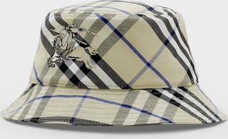 Burberry Womens Burberry Check EKD Cotton Blend Bucket Hat Beige - Size: M