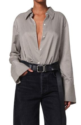 Citizens Of Humanity Camila Stripe Cotton & Silk Shirt in Venetian Stripe at Nordstrom, Size Large