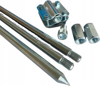 OEM Conjunto De Puesta A Tierra Para Rayo 4,5m (3x1,5m) M18 + Conector Acero Galvanizado + Herramienta De Fabricaci&oacute;n