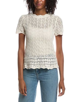 Current Elliott Pointelle Knit Pullover Blouse