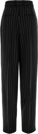 Dolce & Gabbana Pinstriped Wool Trousers - Black