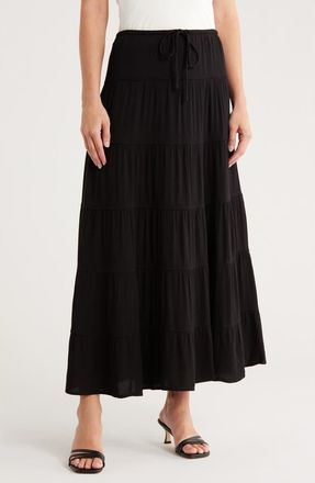 Elie Tahari Tiered Maxi Skirt in Black at Nordstrom Rack, Size Small