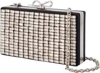 Self Portrait Womens Chainmail Clutch - Self Portrait Synthetic Silver Bags Clutches