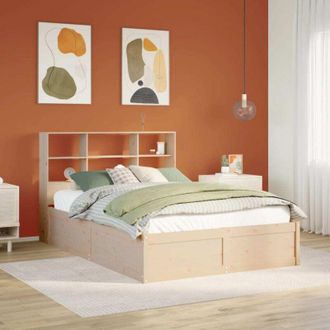 vidaXL Estructura De Cama Sin Colch&oacute;n Madera De Pino Blanco 150x200 Cm Vidaxl