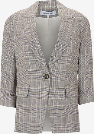 Veronica Beard Karierter Leinen-Blazer Obie Dickey