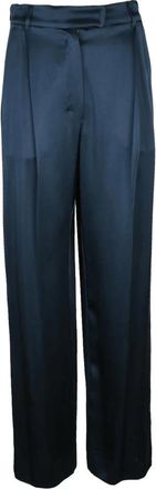 Max Mara Hoge taille wijde broek- Amleto model - Dames - Straight fit broeken - Blauw - XS - Broeken