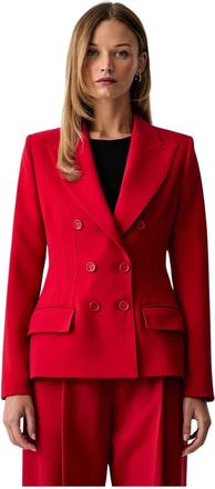 Elisabetta Franchi Dames, Jassen, Rood, Maat: XS Leer