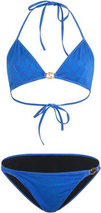 Gucci Bikinis, female, Blue, Size: S GG Stretch Jersey Bikini