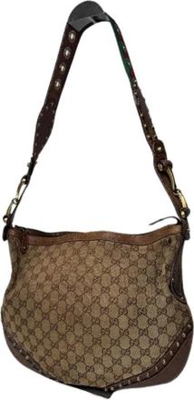 Gucci Pre-owned Vintage Schoudertas - Dames - Vintage Schoudertas - Beige - ONE Size - Leer - Vintage
