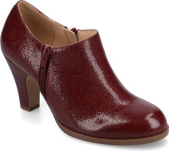 Journee Collection Sanzi Heeled Ankle Bootie in Oxblood Lizard at Nordstrom Rack, Size 6.5