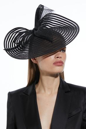 Karen Millen Womens Bow Detail Fascinator - Black - One Size