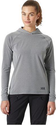 Helly Hansen Hooded Pullover Womens Sweater Ebony Melange : SM, Elastane/Polyester