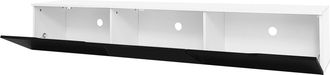 STILVORA Mueble Tv Con 3 Puertas Y Led 16 Colores, Montaje En Pared O Suelo, Dise&ntilde;o Moderno, 180&times;35&times;30 Cm, Mdf, Negro Y Blanco