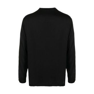 Tom Ford Stretch Silk Henley Shirt - Black