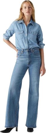 Levi's Damesjeans met hoge taille en wijde pijpen, met ribpatroon (Wandelingen in Sonoma)