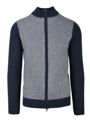LUIGI BORRELLI NAPOLI Zip Cardigan - Blue