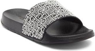 Karl Lagerfeld Block Logo Slide Sandal in Black at Nordstrom Rack, Size 11