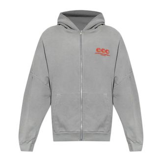 Willy Chavarria Oversize Sweatshirt - Heren - Vesten met rits - Grijs - L - Katoen - Hoodies & sweatvesten