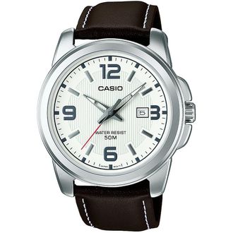 Casio Collection Mens Brown Watch MTP-1314PL-7AVEF Leather - One Size
