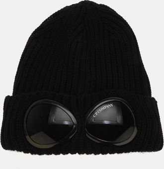 C.P. Company Accessoires C.P. Company Extrafine Merino Wool Goggle Beanie in Black