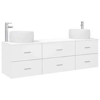 vidaXL Juego De Muebles De Ba&ntilde;o 3 Uds. Blanco 49,5 X 44,5 X 66 Cm Vidaxl