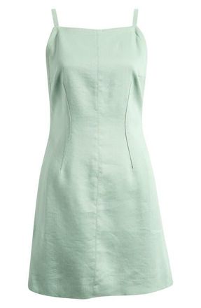 Theory Apron Linen Blend Minidress in Delicate Green at Nordstrom, Size 00