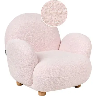 Beliani Kids Armchair HEM Boucle Pastel Pink